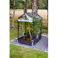 KEBAflexi-garden drivhus svart;med dragkedjor för odlingslåda