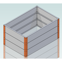 KEBAflexi-garden odlingslåda;cortenplåt hörn för 3 nivåer