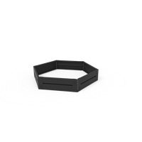 KEBAflexi-garden odlingslåda plåt;svart hexagon sida 60 cm