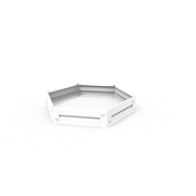 KEBAflexi-garden odlingslåda plåt;vit hexagon sida 60 cm