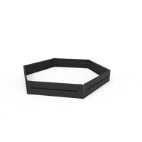 KEBAflexi-garden odlingslåda plåt;svart hexagon sida 80 cm