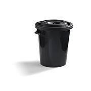 KEBAsort tunna med lock 70l;svart