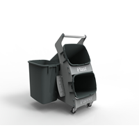 KEBAsort Sorteringsvagn kontor;ljusgrå vagn med 3 antracitgrå kärl